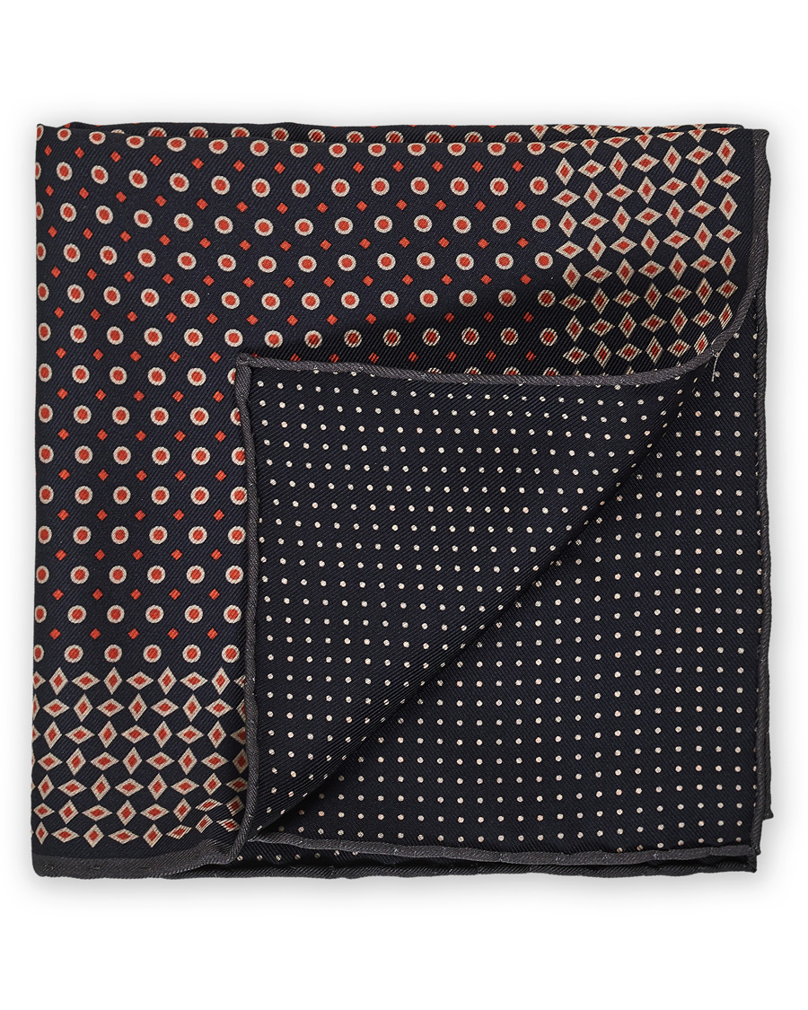 Herr | Brioni Hand Rolled Silk Pochette Navy | Brioni | Hand Rolled Silk Pochette Navy