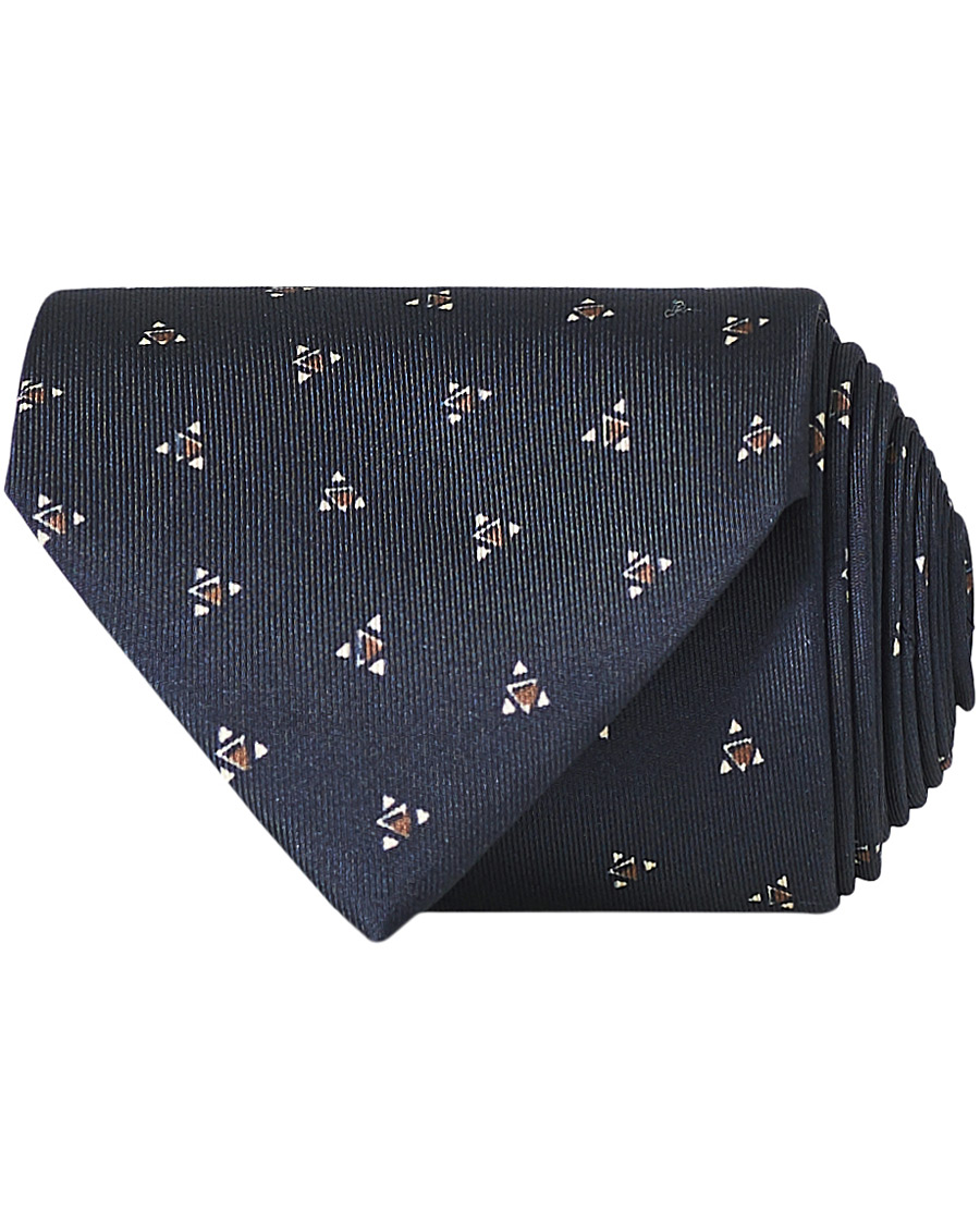 Herr | Brioni Printed Triangle Silk Tie Navy | Brioni | Printed Triangle Silk Tie Navy