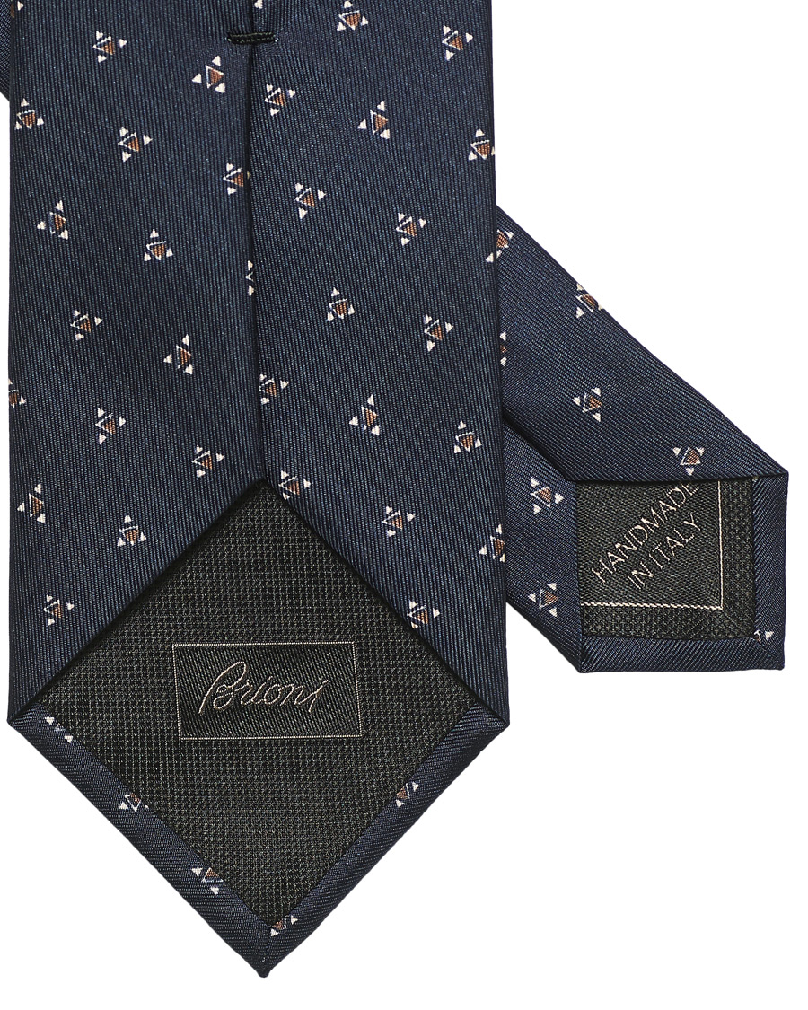 Herr | Brioni Printed Triangle Silk Tie Navy | Brioni | Printed Triangle Silk Tie Navy