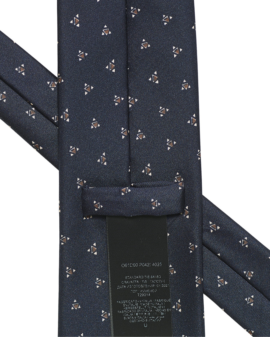 Herr | Brioni Printed Triangle Silk Tie Navy | Brioni | Printed Triangle Silk Tie Navy