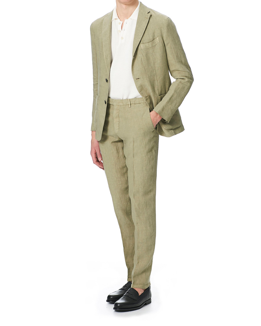 Herr | | Boglioli | K Jacket Patch Pocket Linen Suit Sage Green