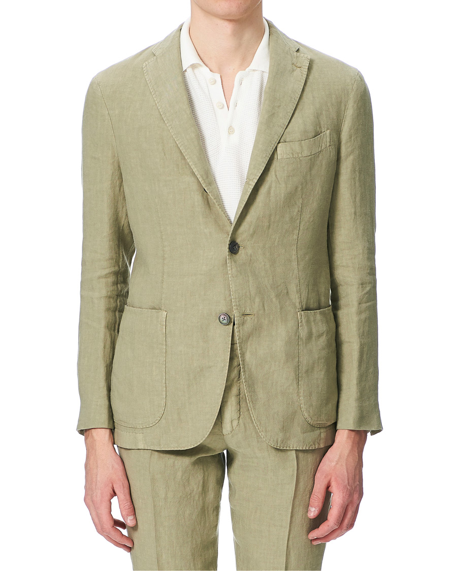 Herr | | Boglioli | K Jacket Patch Pocket Linen Suit Sage Green