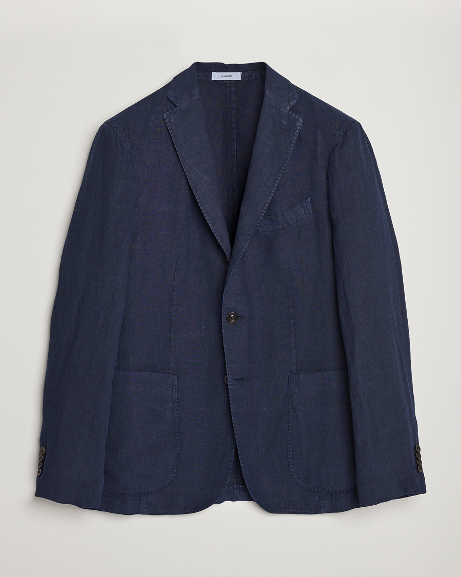 Herr | Kavajer | Boglioli | K Jacket Linen Blazer Navy
