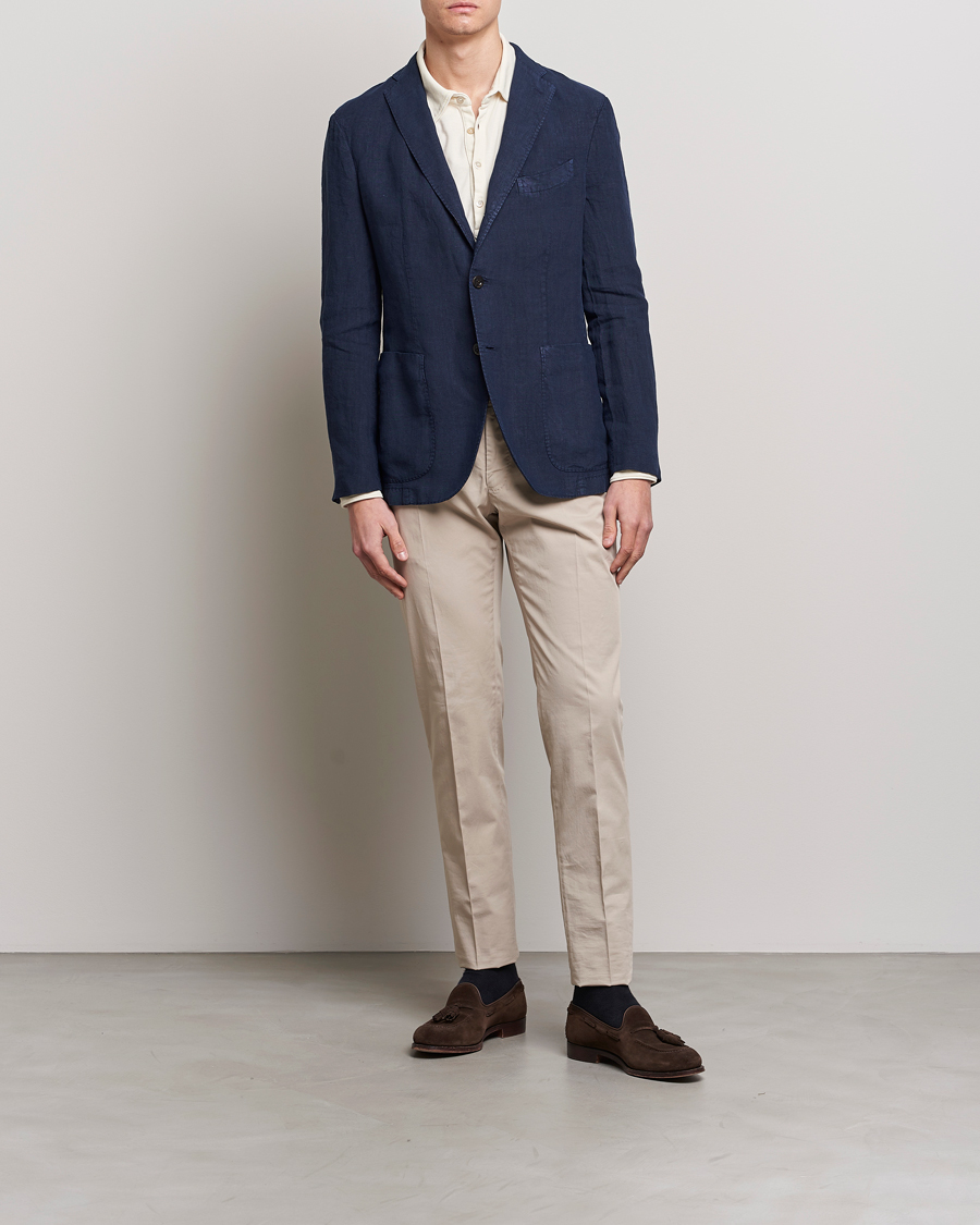 Herr | Kavajer | Boglioli | K Jacket Linen Blazer Navy