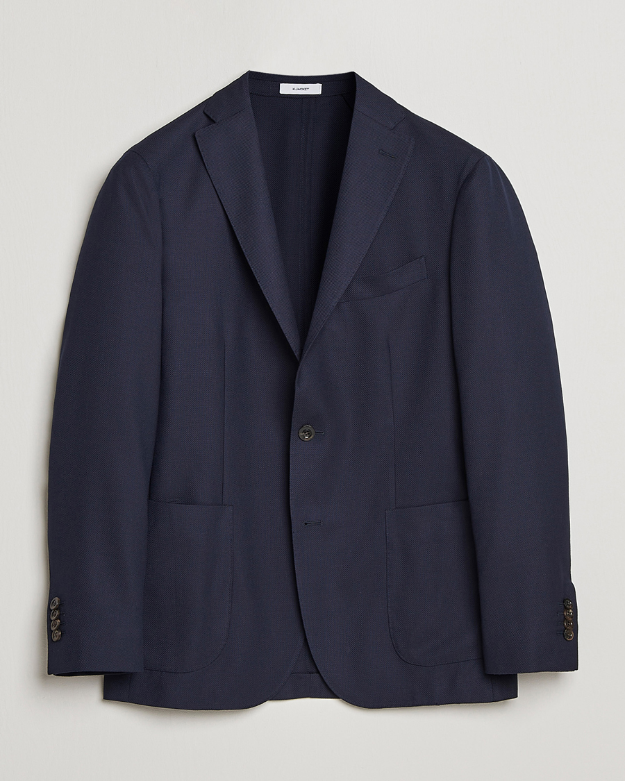 Herr | Kavajer | Boglioli | K Jacket Wool Hopsack Blazer Navy