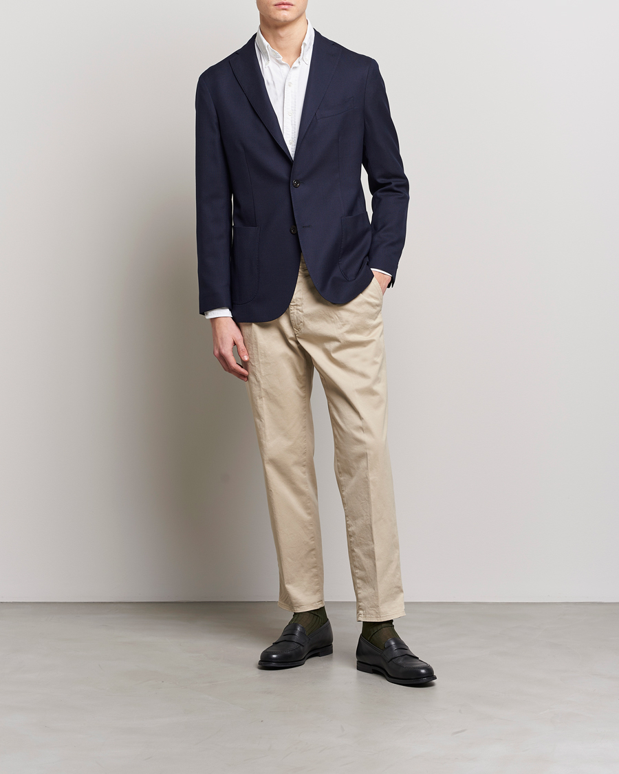 Herr | Kavajer | Boglioli | K Jacket Wool Hopsack Blazer Navy