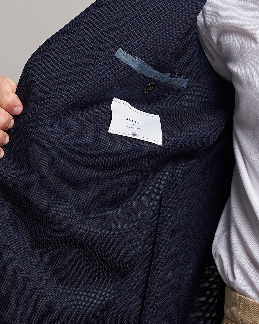 Herr | Kavajer | Boglioli | K Jacket Wool Hopsack Blazer Navy