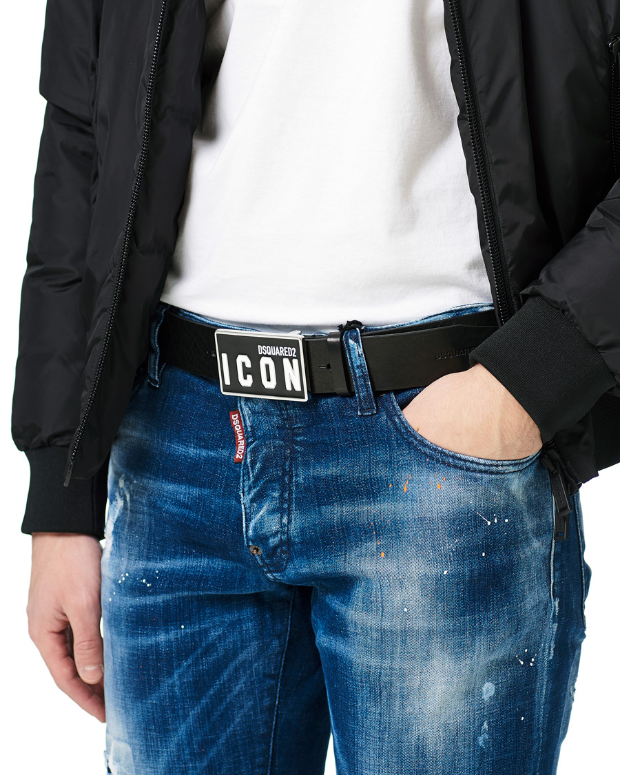 Herr | Dsquared2 Icon Plaque Belt Black | Dsquared2 | Icon Plaque Belt Black