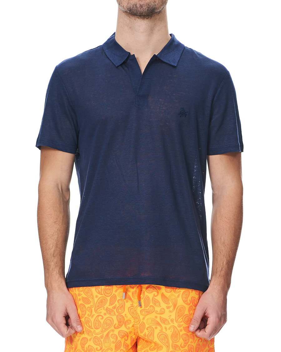Herr | Pikéer | Vilebrequin | Pyramid Linen Jersey Polo Navy