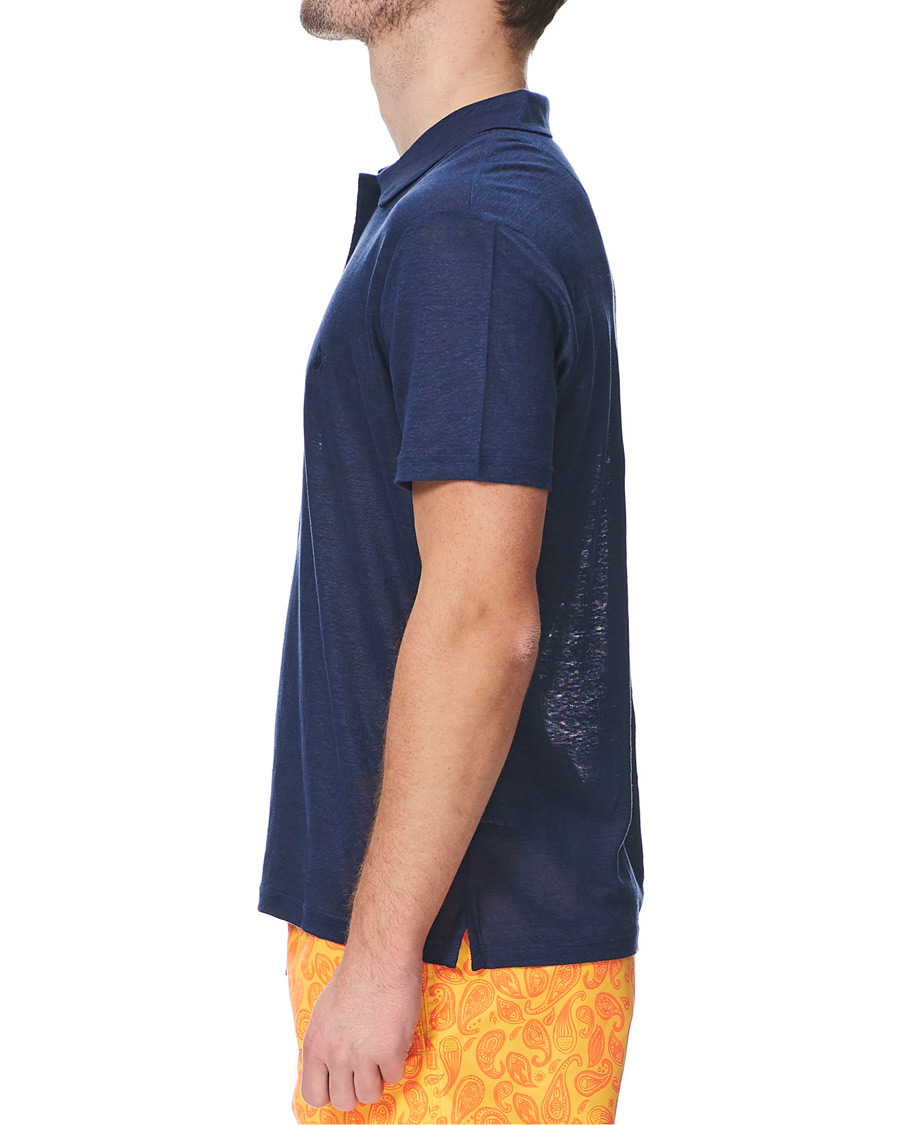 Herr | Pikéer | Vilebrequin | Pyramid Linen Jersey Polo Navy