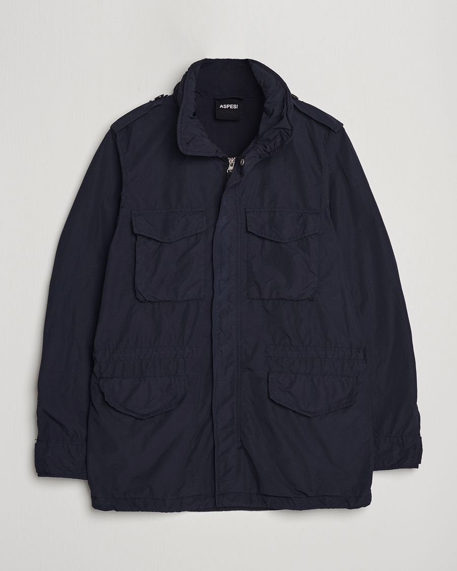 Herr | Jackor | Aspesi | Giubotto Garment Dyed Field Jacket Navy