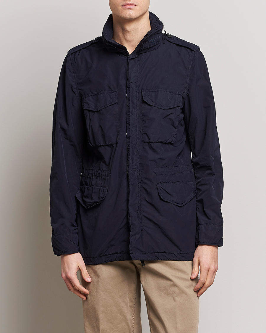 Herr | Höstjackor | Aspesi | Giubotto Garment Dyed Field Jacket Navy