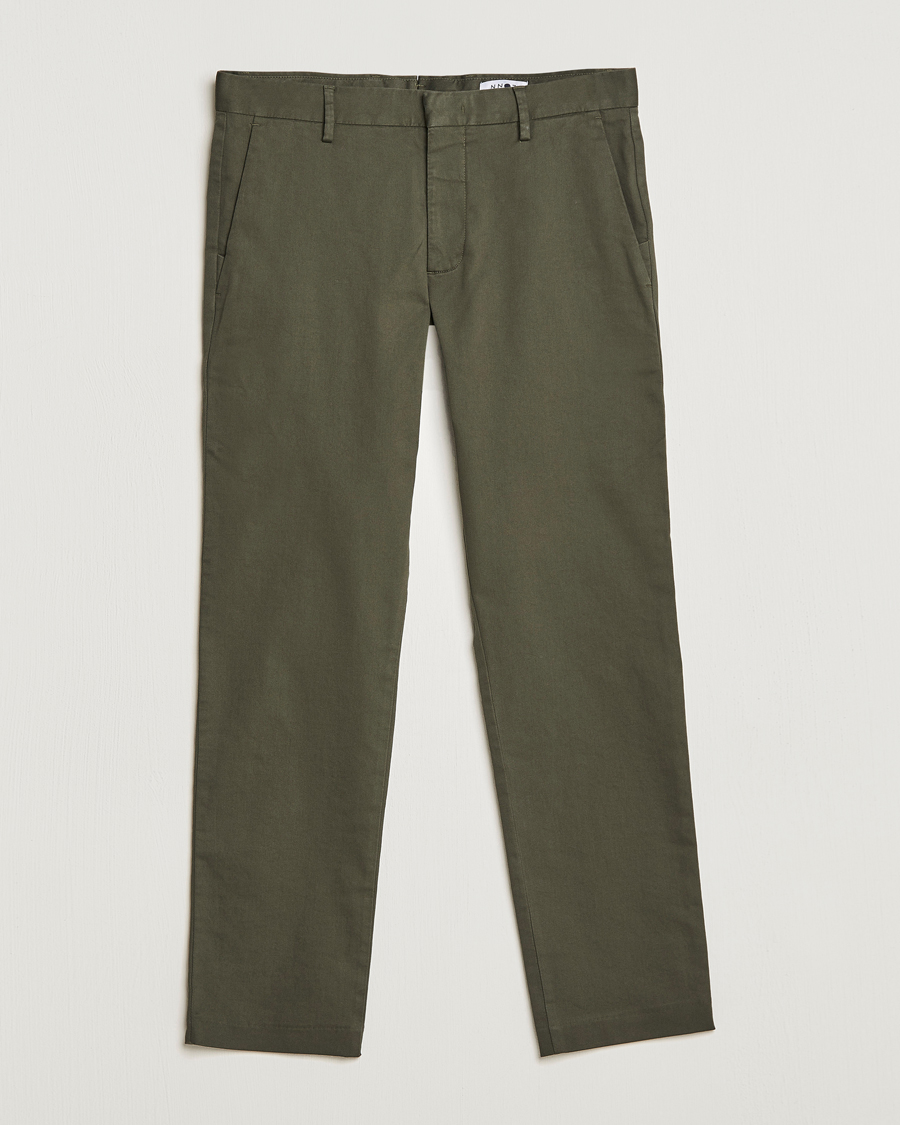 Herr | Byxor | NN07 | Theo Regular Fit Stretch Chinos Army Green