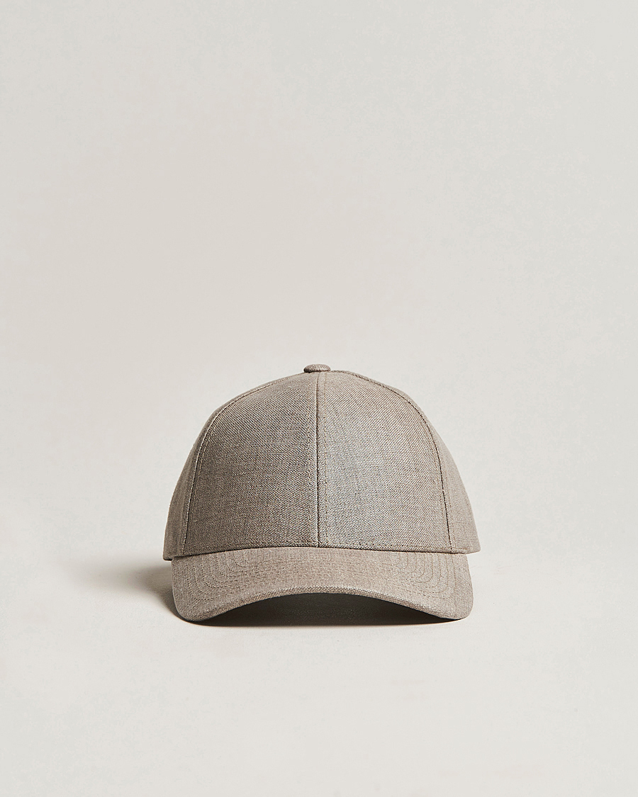 Herr | Hattar & kepsar | Varsity Headwear | Linen Baseball Cap Argent Khaki