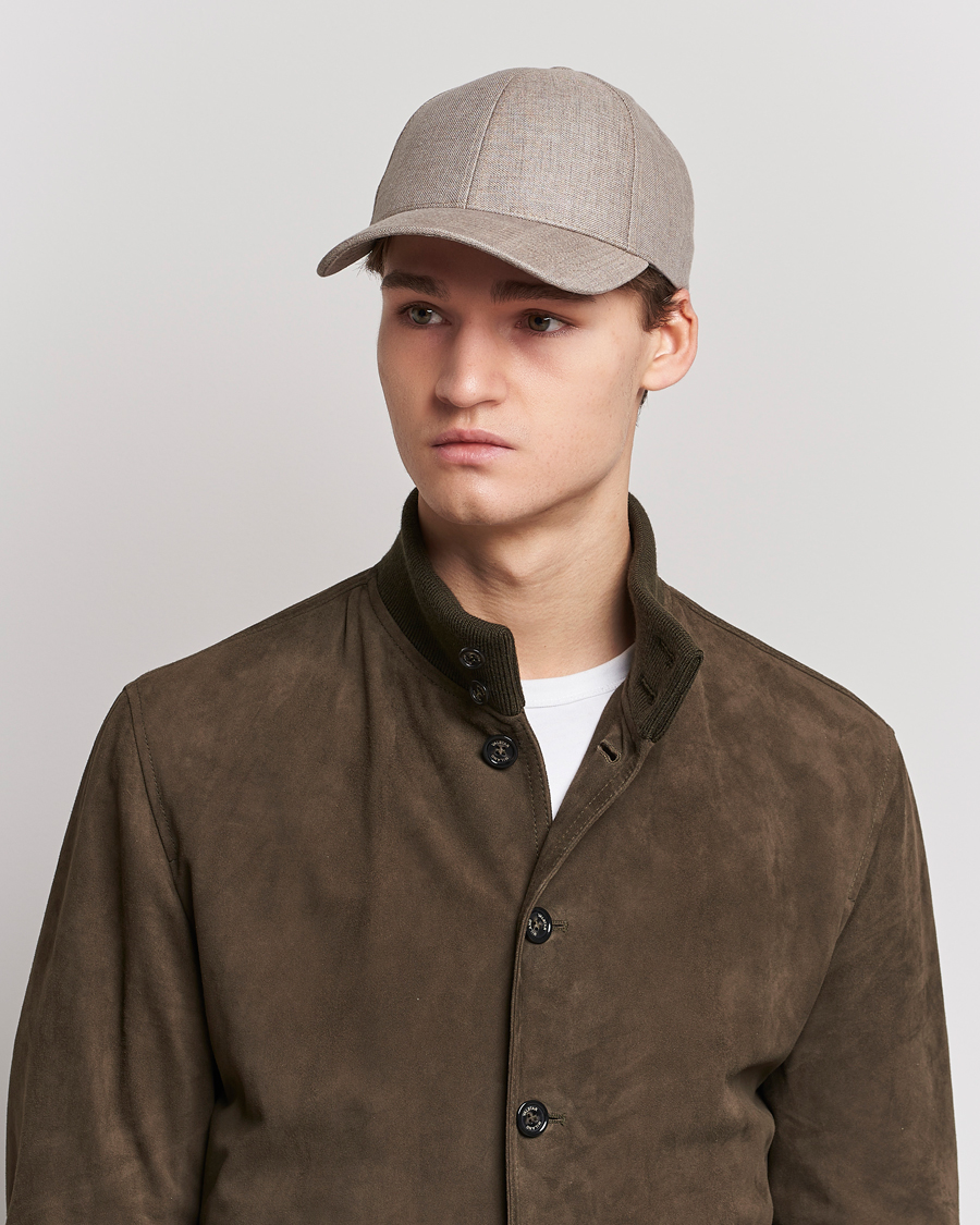 Herr | Contemporary Creators | Varsity Headwear | Linen Baseball Cap Argent Khaki