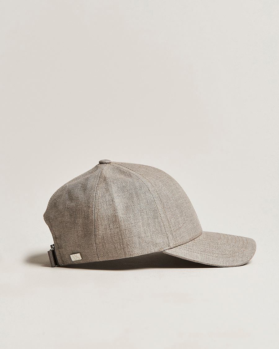 Herr | Hattar & kepsar | Varsity Headwear | Linen Baseball Cap Argent Khaki