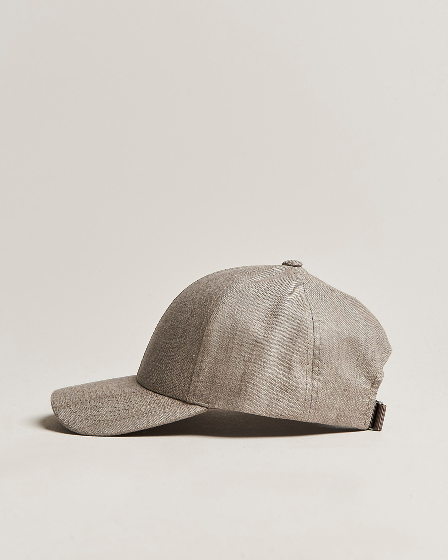 Herr | Hattar & kepsar | Varsity Headwear | Linen Baseball Cap Argent Khaki