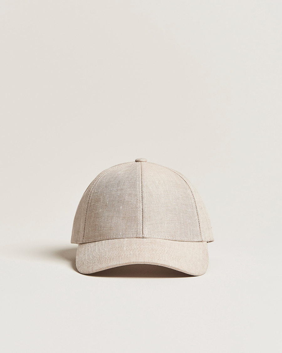 Herr | Hattar & kepsar | Varsity Headwear | Linen Baseball Cap Hampton Beige