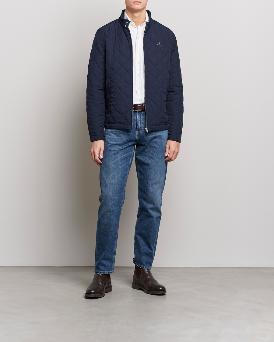 Herr | Jackor | GANT | The Quilted Windcheater Evening Blue
