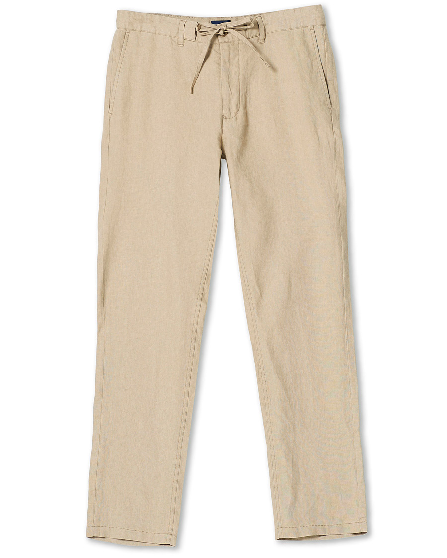 Herr | Byxor | GANT | Relaxed Linen Drawstring Pants Dry Sand