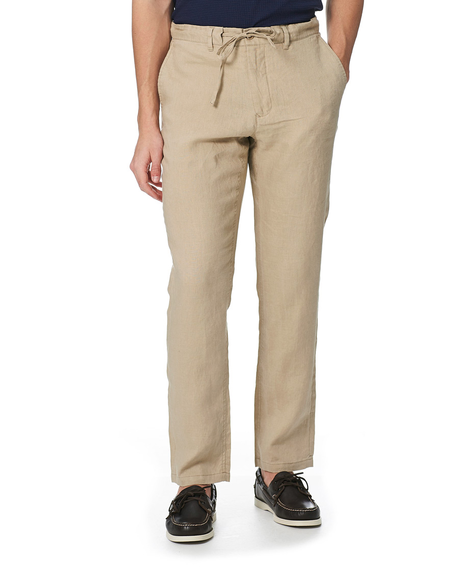 Herr | Byxor | GANT | Relaxed Linen Drawstring Pants Dry Sand