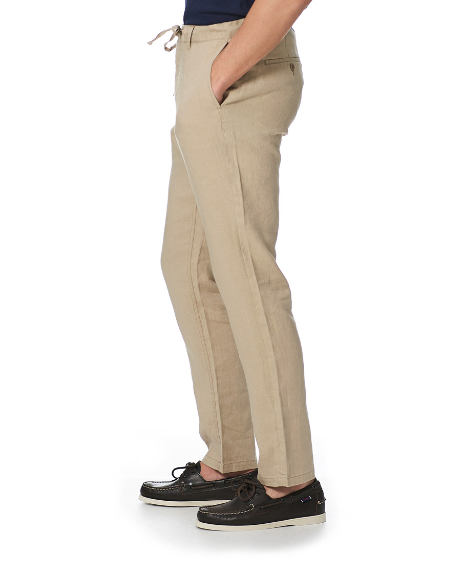 Herr | Byxor | GANT | Relaxed Linen Drawstring Pants Dry Sand