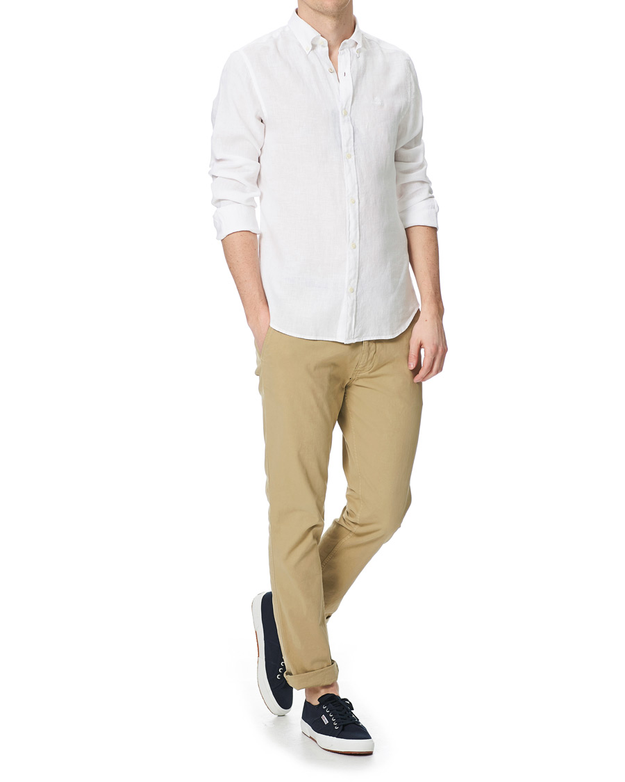 Herr | Skjortor | GANT | Slim Fit Linen Shirt White