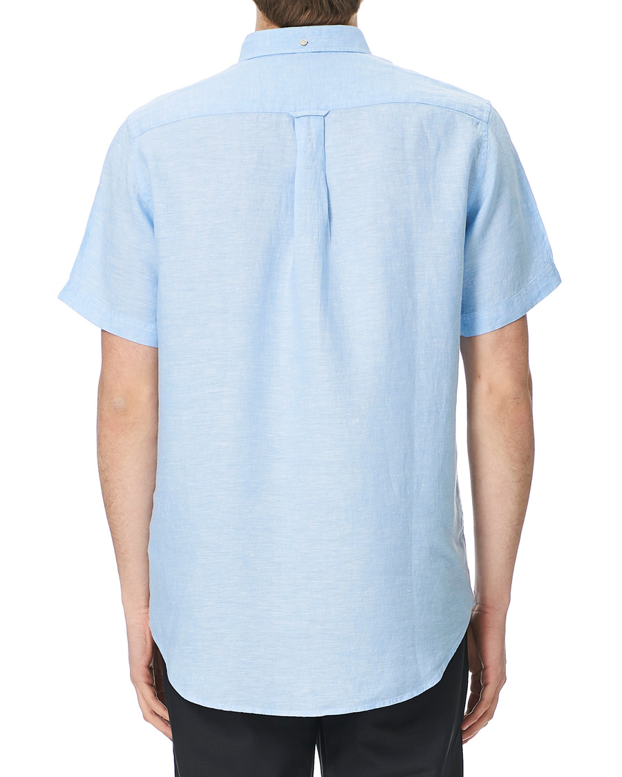 Herr | Skjortor | GANT | Regular Fit Linen Short Sleeve Shirt Capri Blue