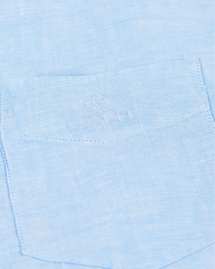Herr | Skjortor | GANT | Regular Fit Linen Short Sleeve Shirt Capri Blue