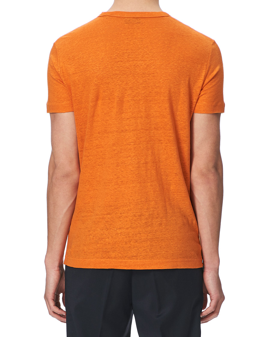 Herr | T-Shirts | GANT | Linen Crew Neck Tee Roset Orange