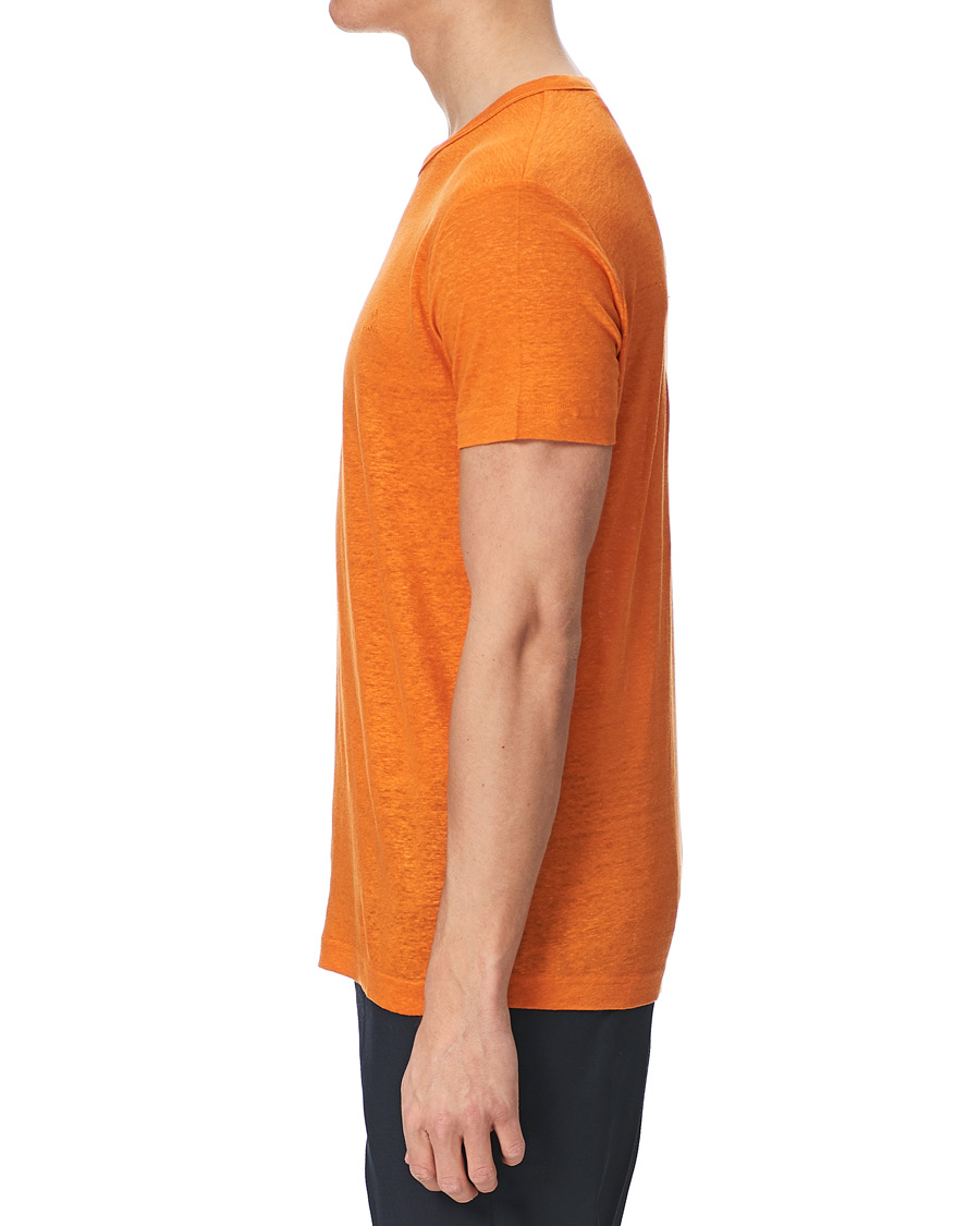 Herr | T-Shirts | GANT | Linen Crew Neck Tee Roset Orange