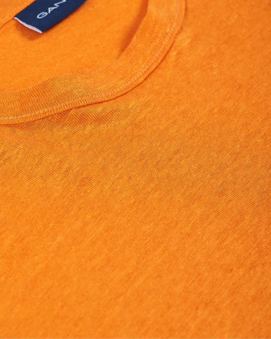 Herr | T-Shirts | GANT | Linen Crew Neck Tee Roset Orange