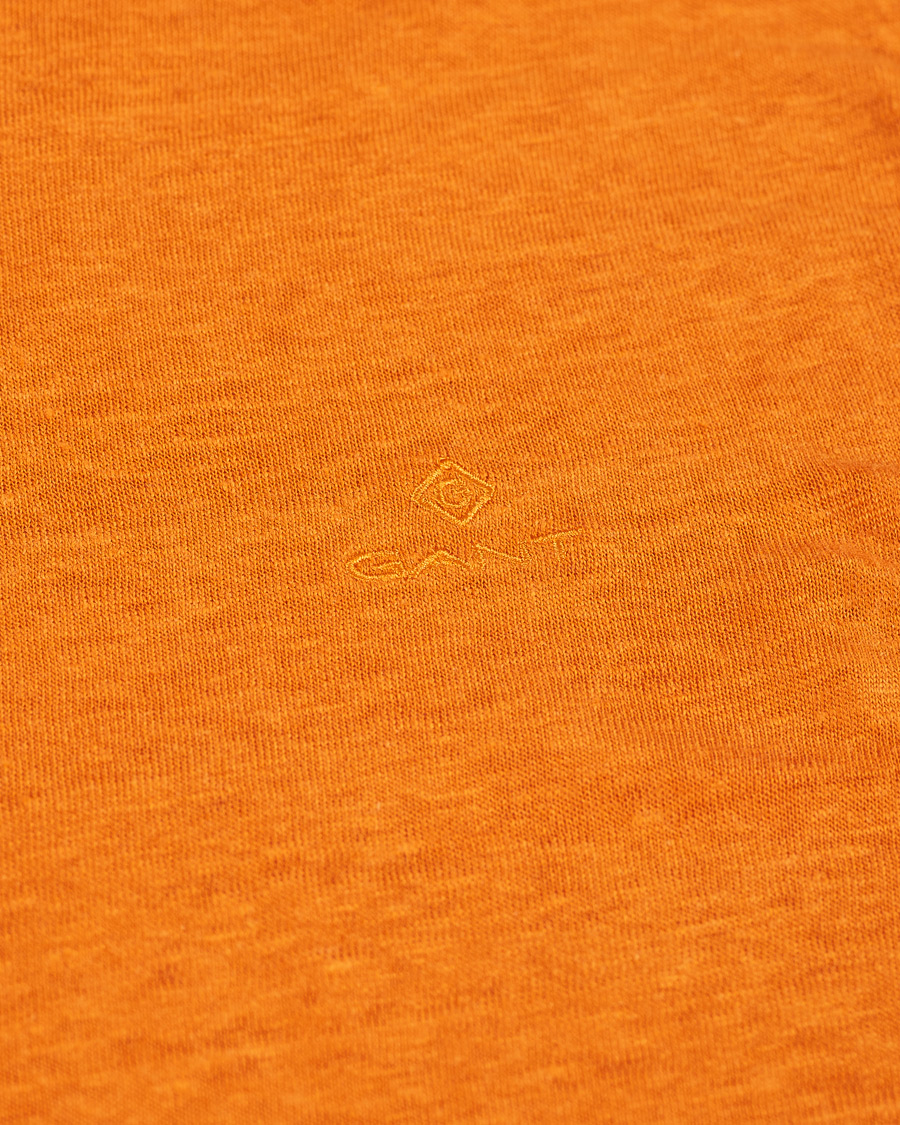 Herr | T-Shirts | GANT | Linen Crew Neck Tee Roset Orange
