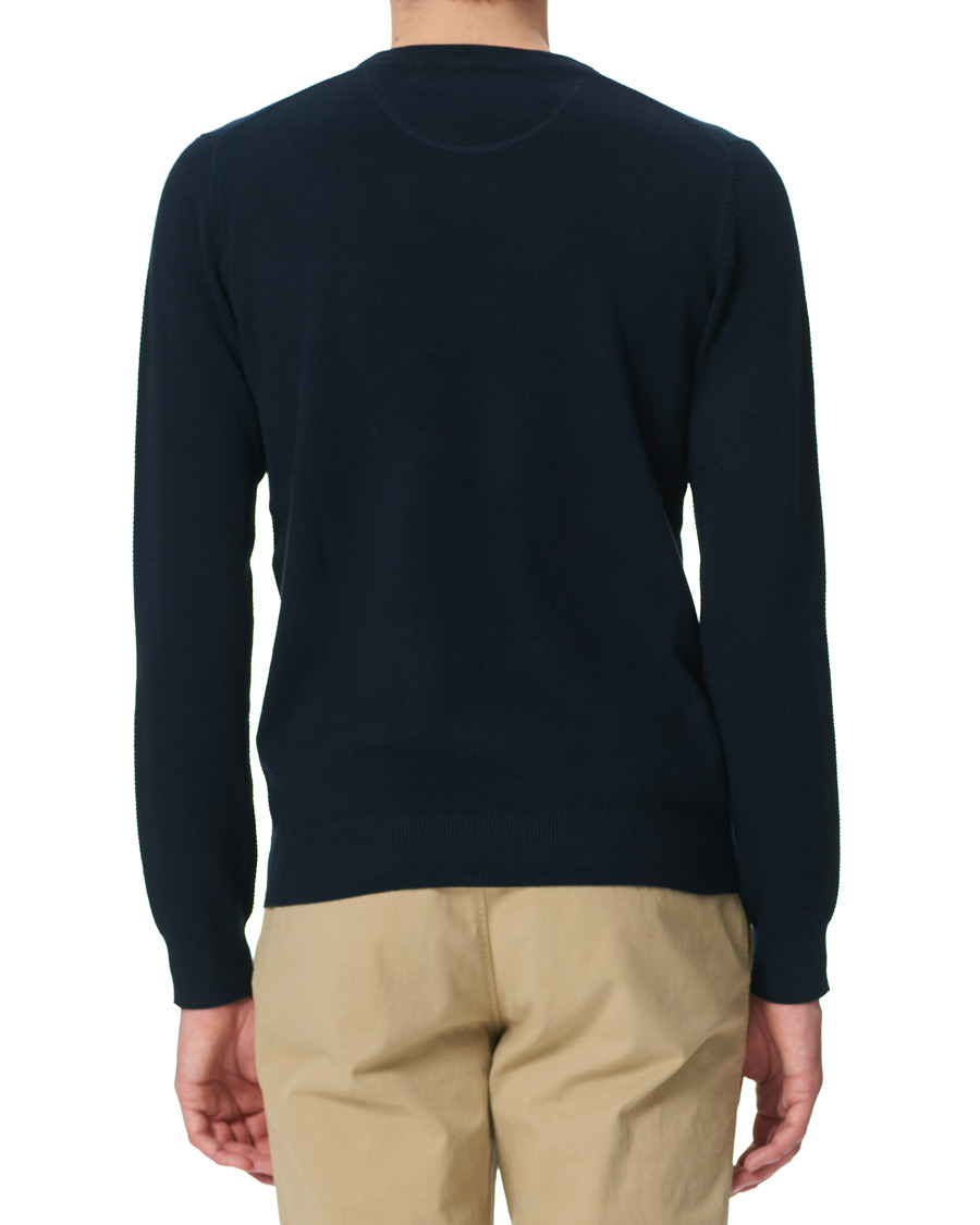Herr | Tröjor | GANT | Cotton Pique Crew Neck Eavning Blue