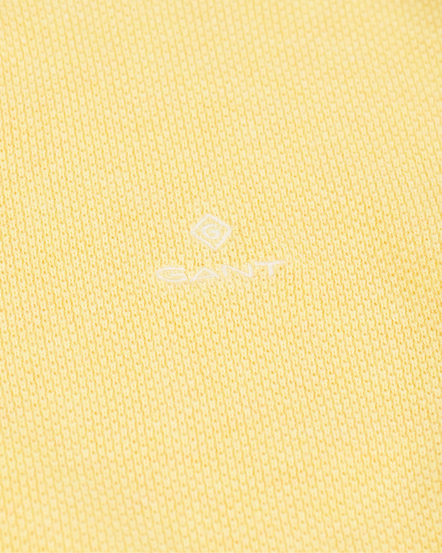 Herr | Tröjor | GANT | Cotton Pique Crew Neck Sweater Brimstone Yellow