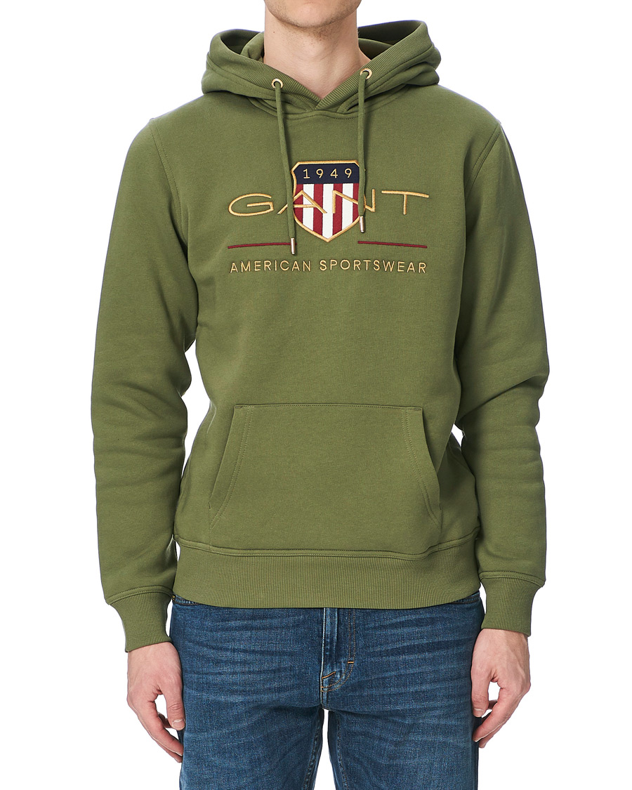 Herr | Tröjor | GANT | Archive Shield Hoodie Four Leaf Green