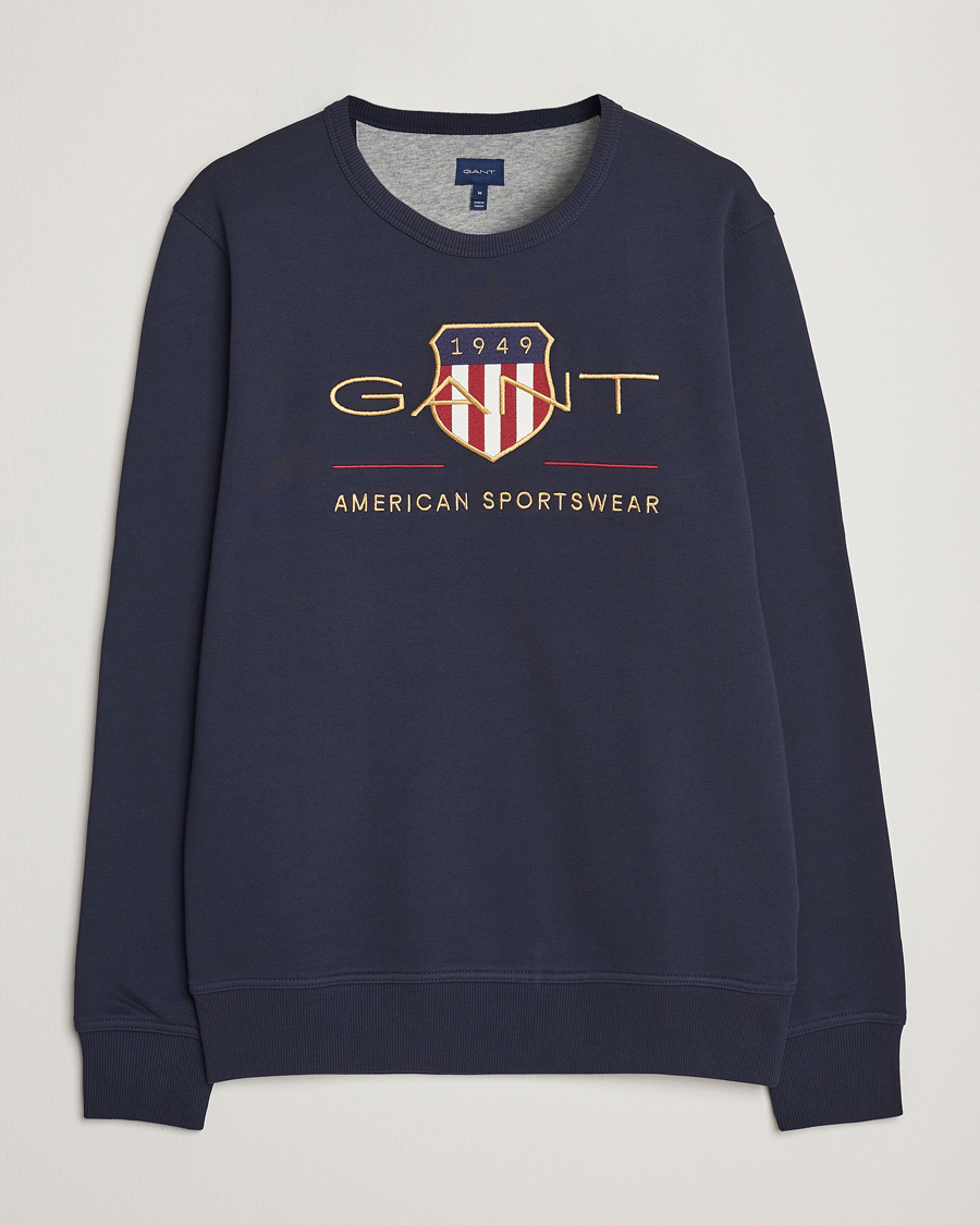 Herr | Tröjor | GANT | Archive Shield Crew Neck Sweatershirt Evening Blue