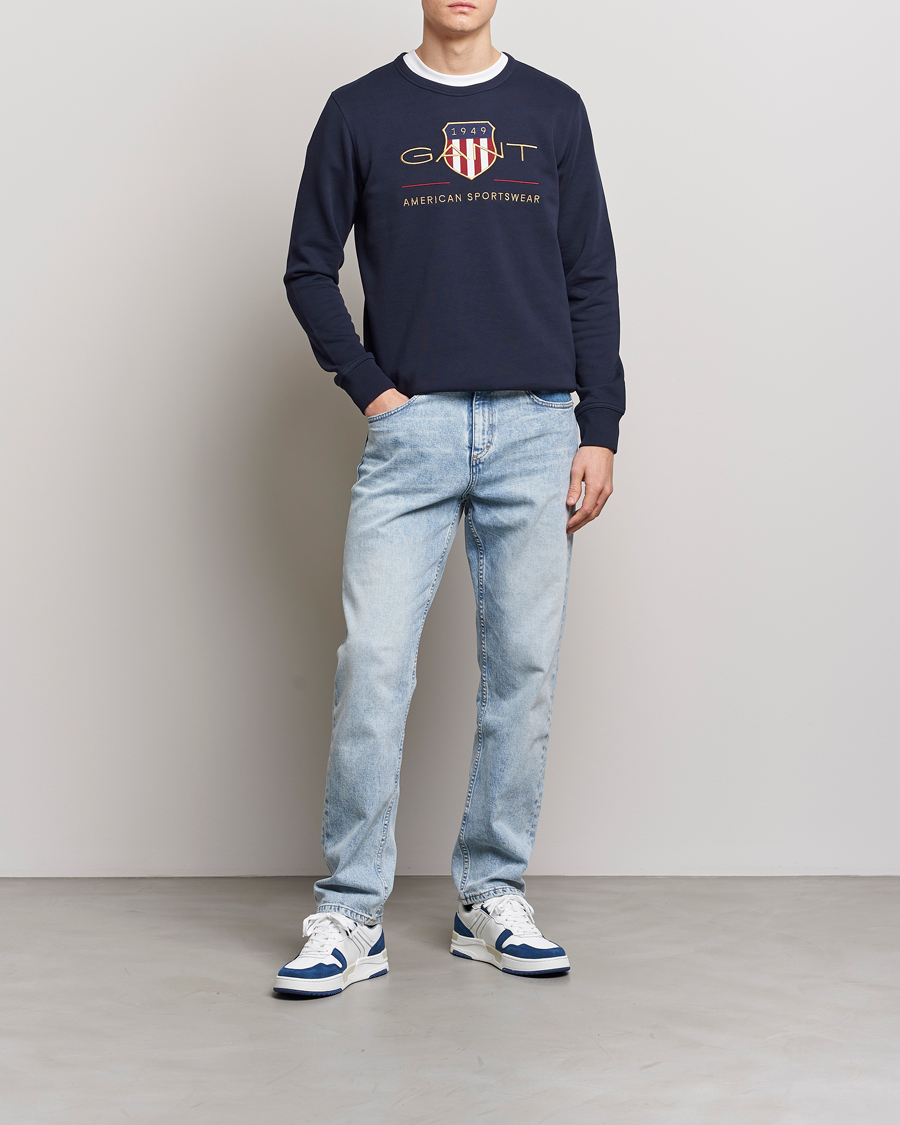 Herr | Tröjor | GANT | Archive Shield Crew Neck Sweatershirt Evening Blue