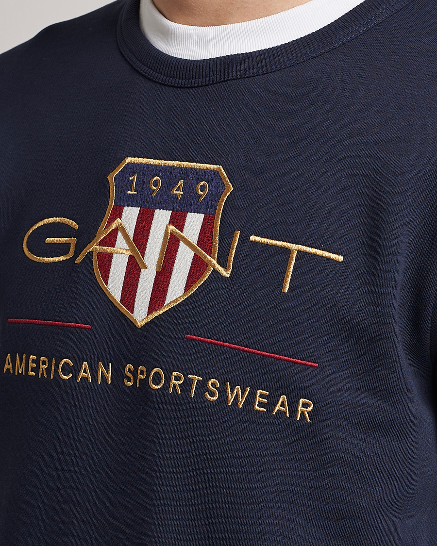 Herr | Tröjor | GANT | Archive Shield Crew Neck Sweatershirt Evening Blue