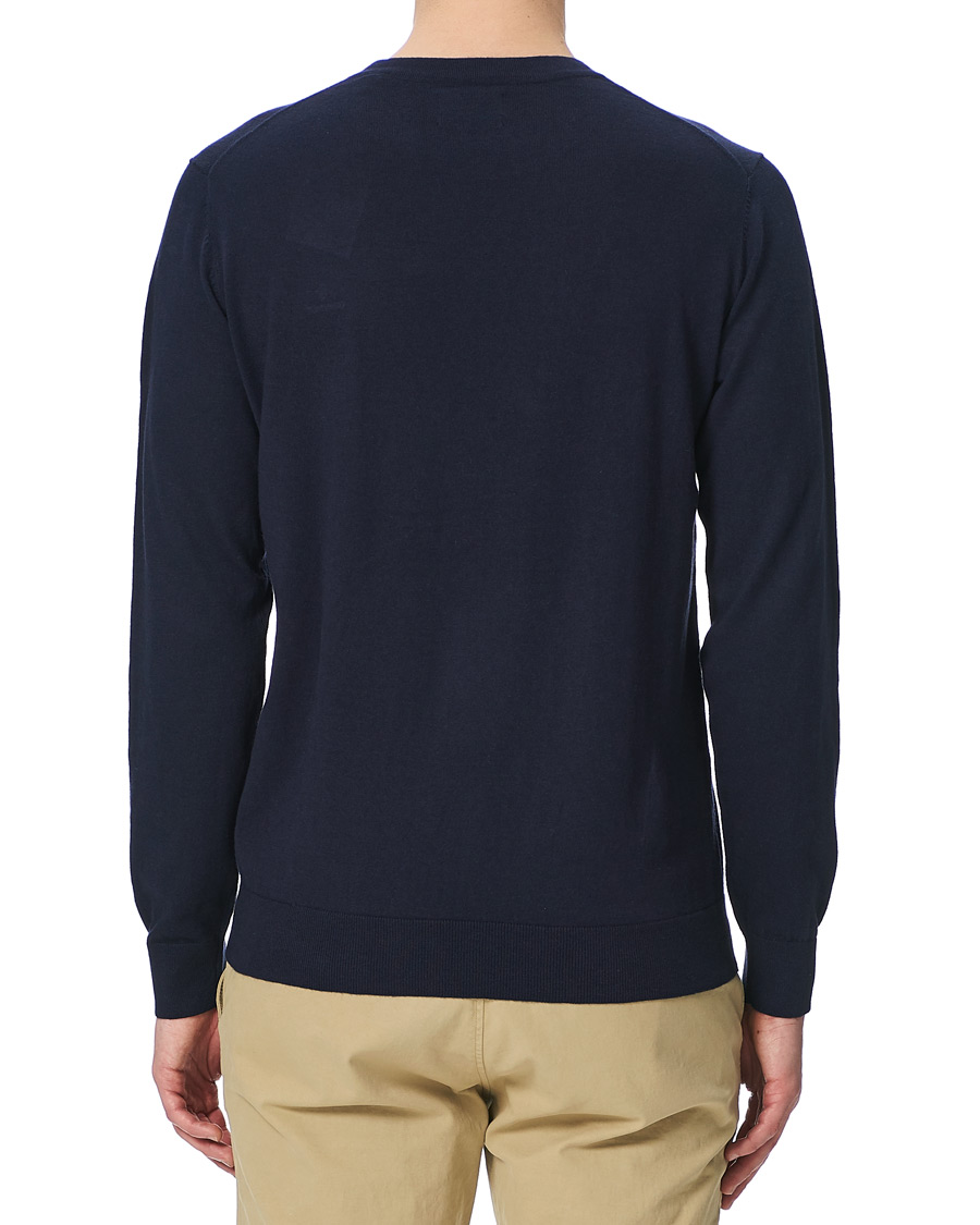 Herr | Tröjor | GANT | Cotton/Cashmere Crew Neck Pullover Evening Blue