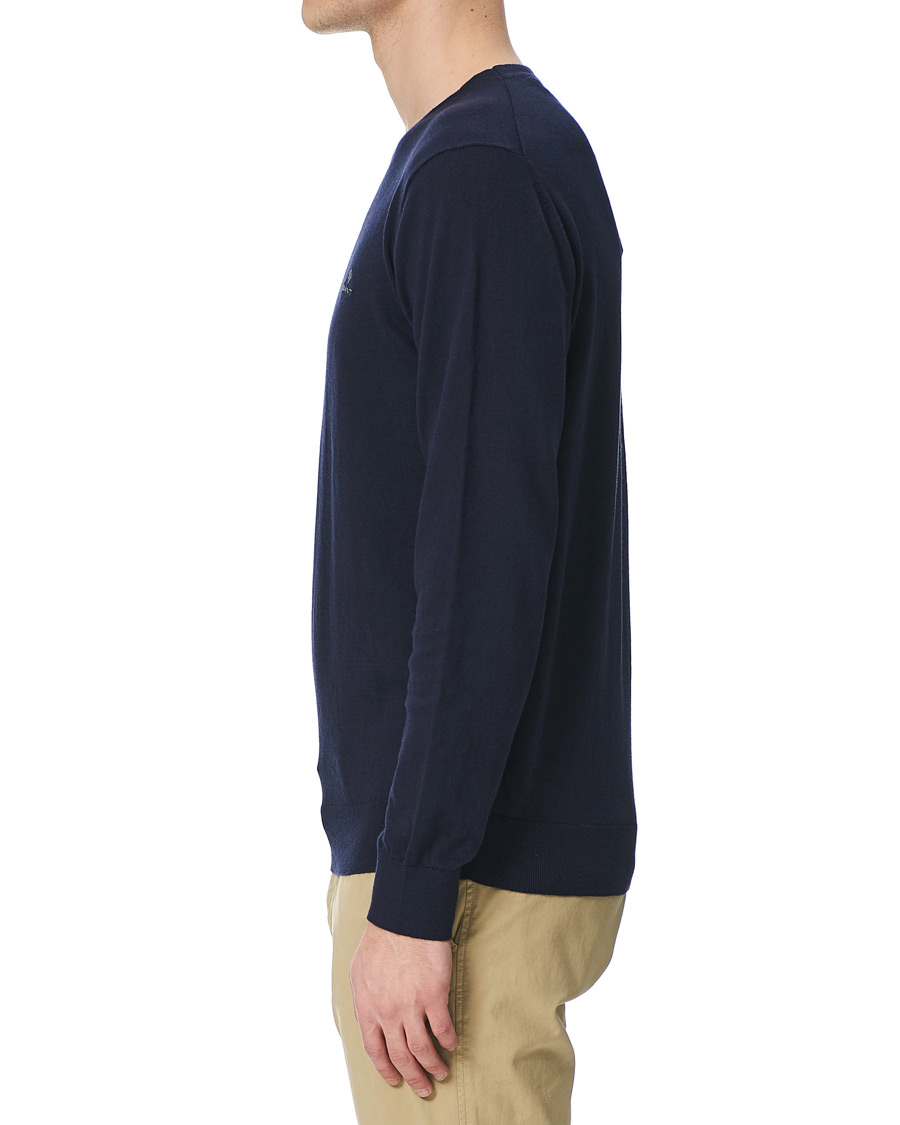 Herr | Tröjor | GANT | Cotton/Cashmere Crew Neck Pullover Evening Blue