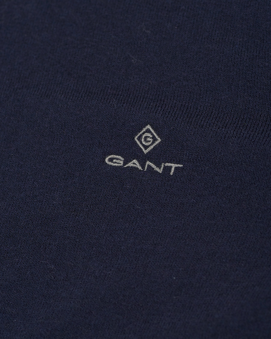 Herr | Tröjor | GANT | Cotton/Cashmere Crew Neck Pullover Evening Blue