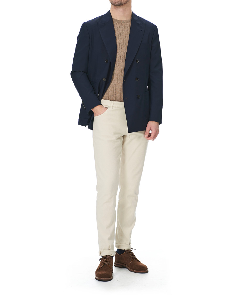 Herr | Kavajer | Brunello Cucinelli | Super 120s Wool Double Breasted Blazer Navy