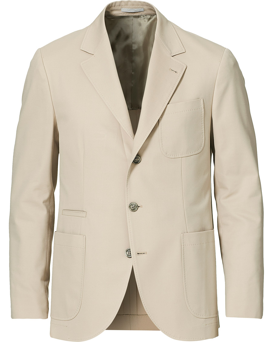 Herr | Kavajer | Brunello Cucinelli | Cotton Gabardine Patch Pocket Blazer Sand