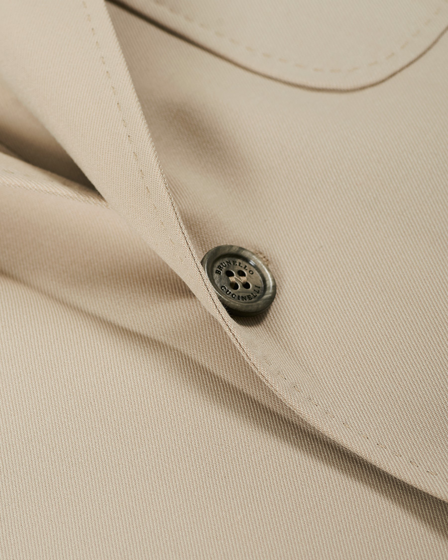 Herr | Kavajer | Brunello Cucinelli | Cotton Gabardine Patch Pocket Blazer Sand