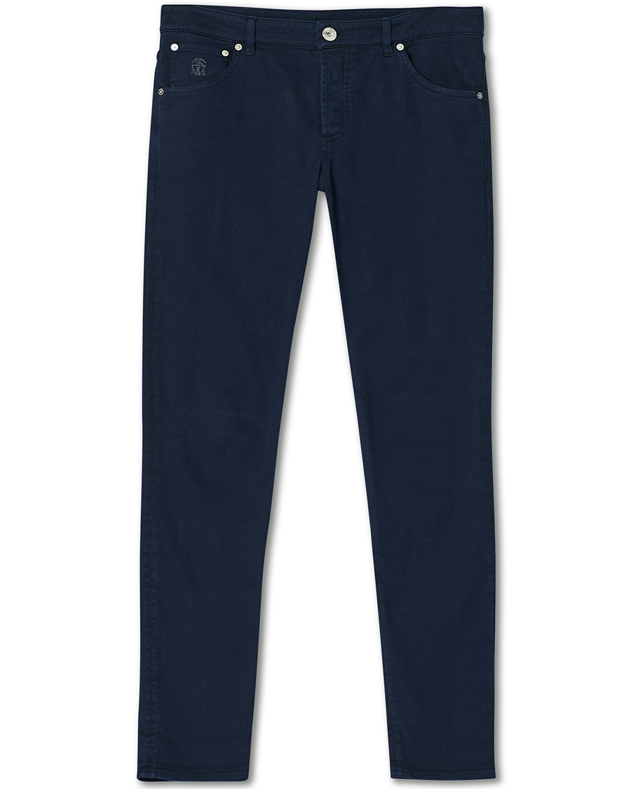 Herr | Byxor | Brunello Cucinelli | Slim Fit 5-Pocket Twill Pants Navy