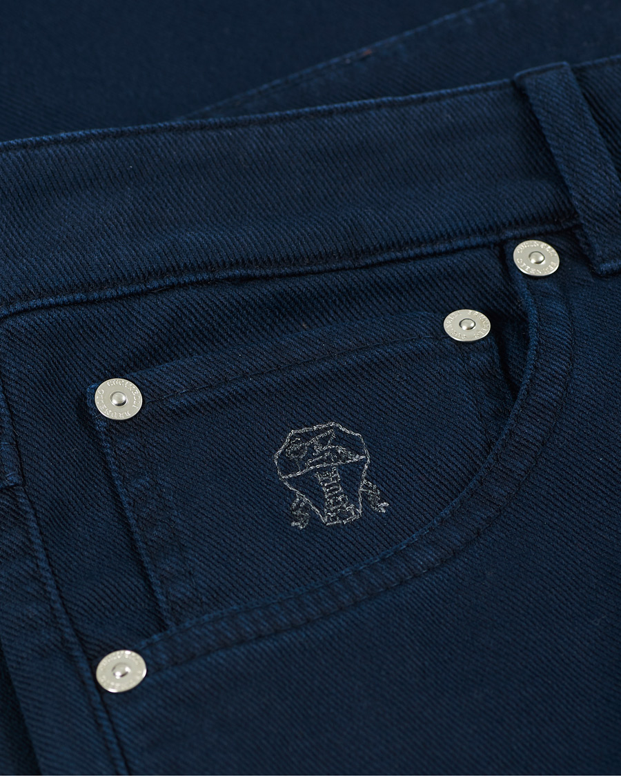 Herr | Byxor | Brunello Cucinelli | Slim Fit 5-Pocket Twill Pants Navy