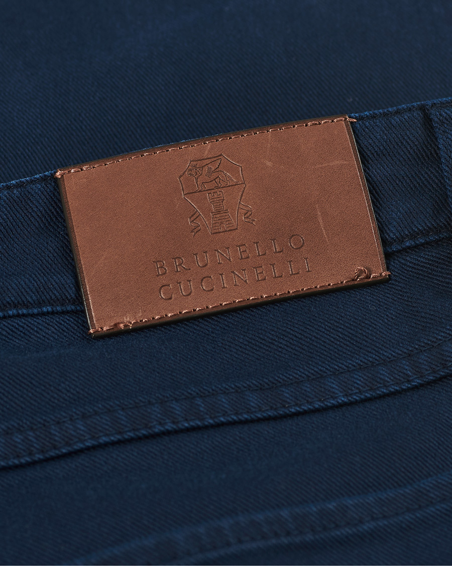 Herr | Byxor | Brunello Cucinelli | Slim Fit 5-Pocket Twill Pants Navy