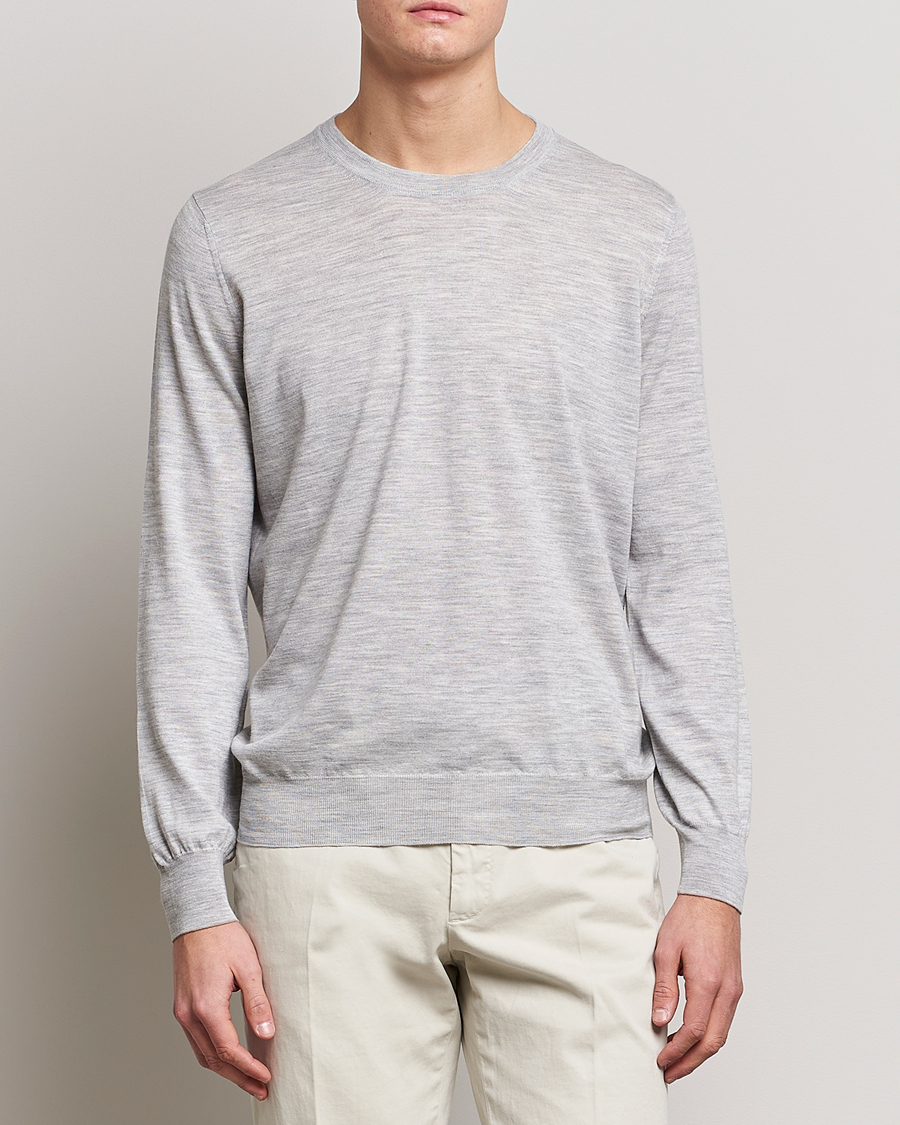 Herr | Pullover rundhals | Brunello Cucinelli | Cashmere/Wool Crew Neck Sweater Light Grey