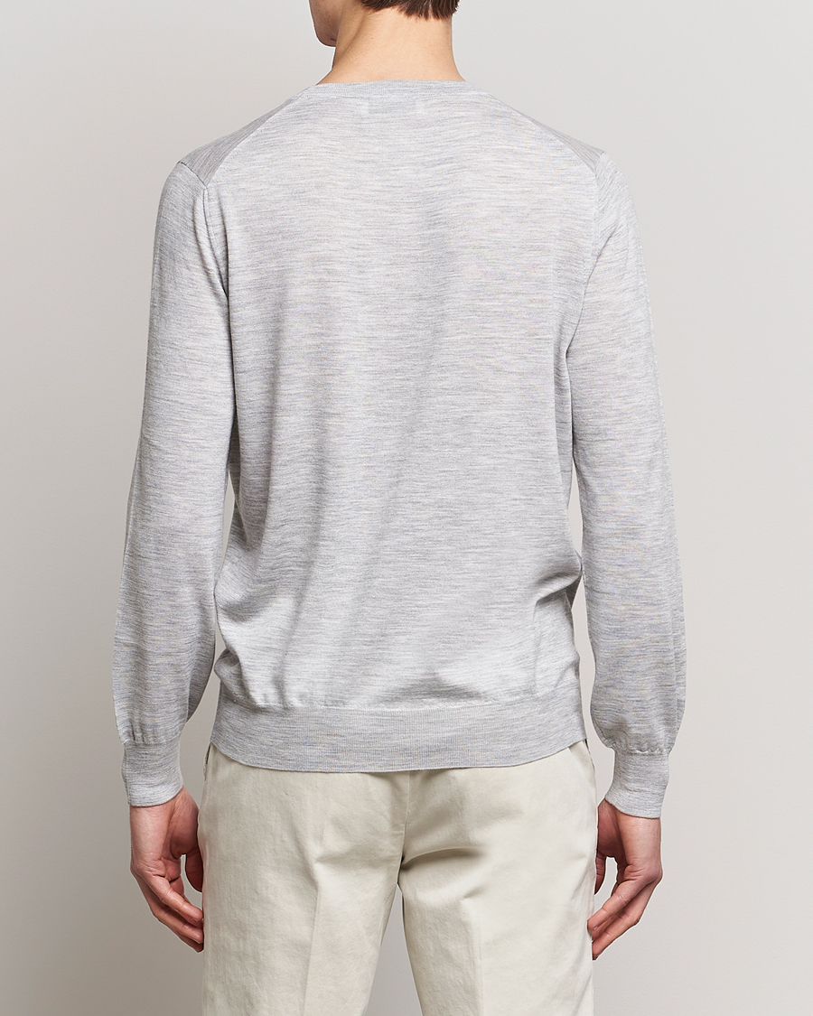 Herr | Tröjor | Brunello Cucinelli | Cashmere/Wool Crew Neck Sweater Light Grey